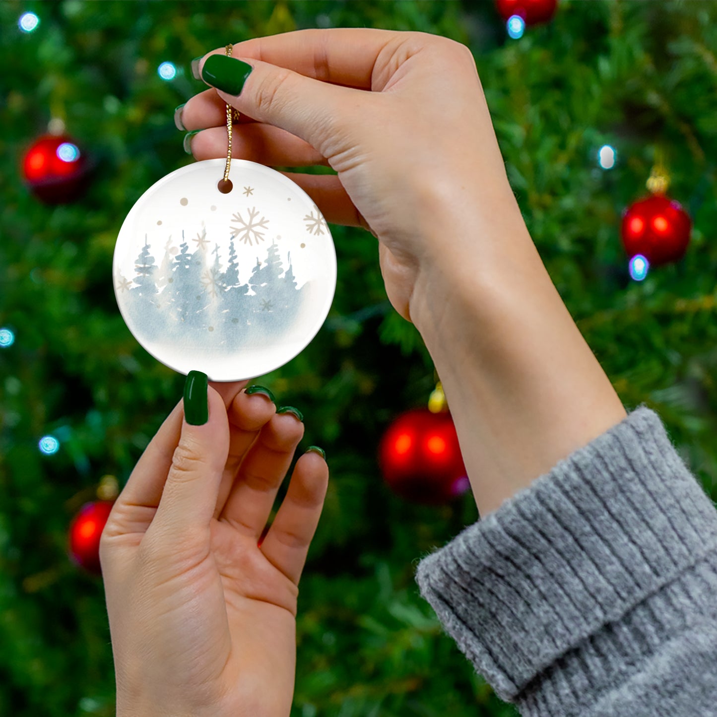 Snow Globe Ceramic Ornament