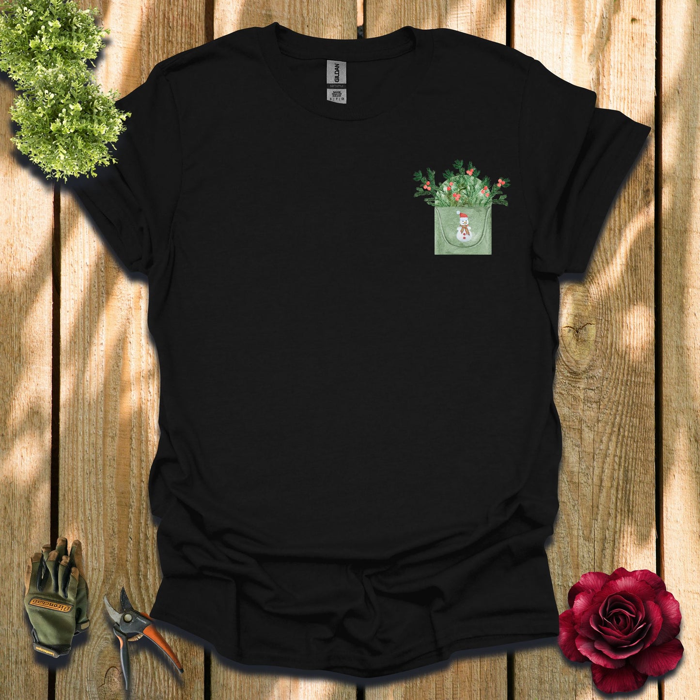 Christmas Garden Pocket T-Shirt