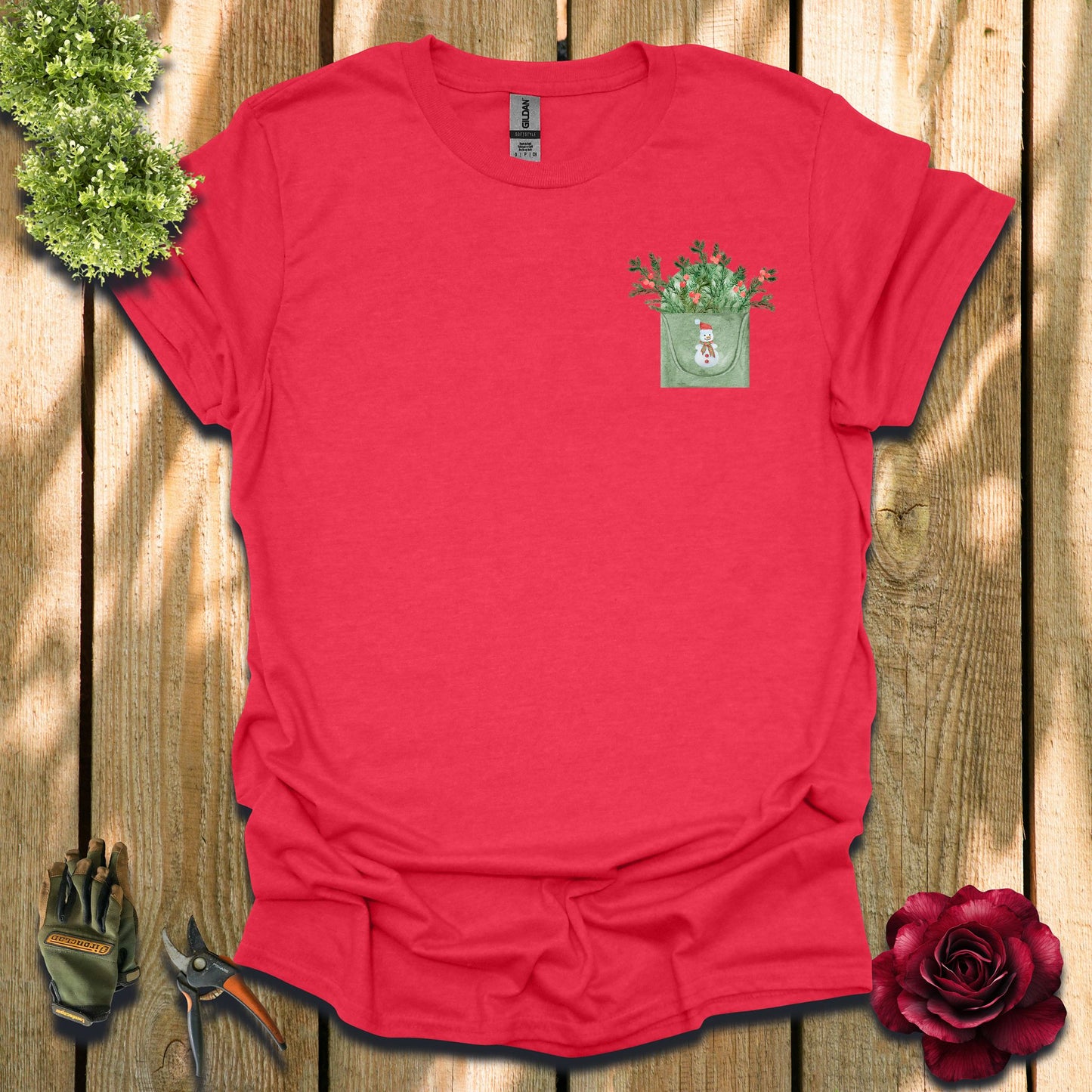 Christmas Garden Pocket T-Shirt