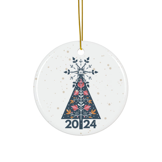 Nordic Pink Snow Ceramic Ornament