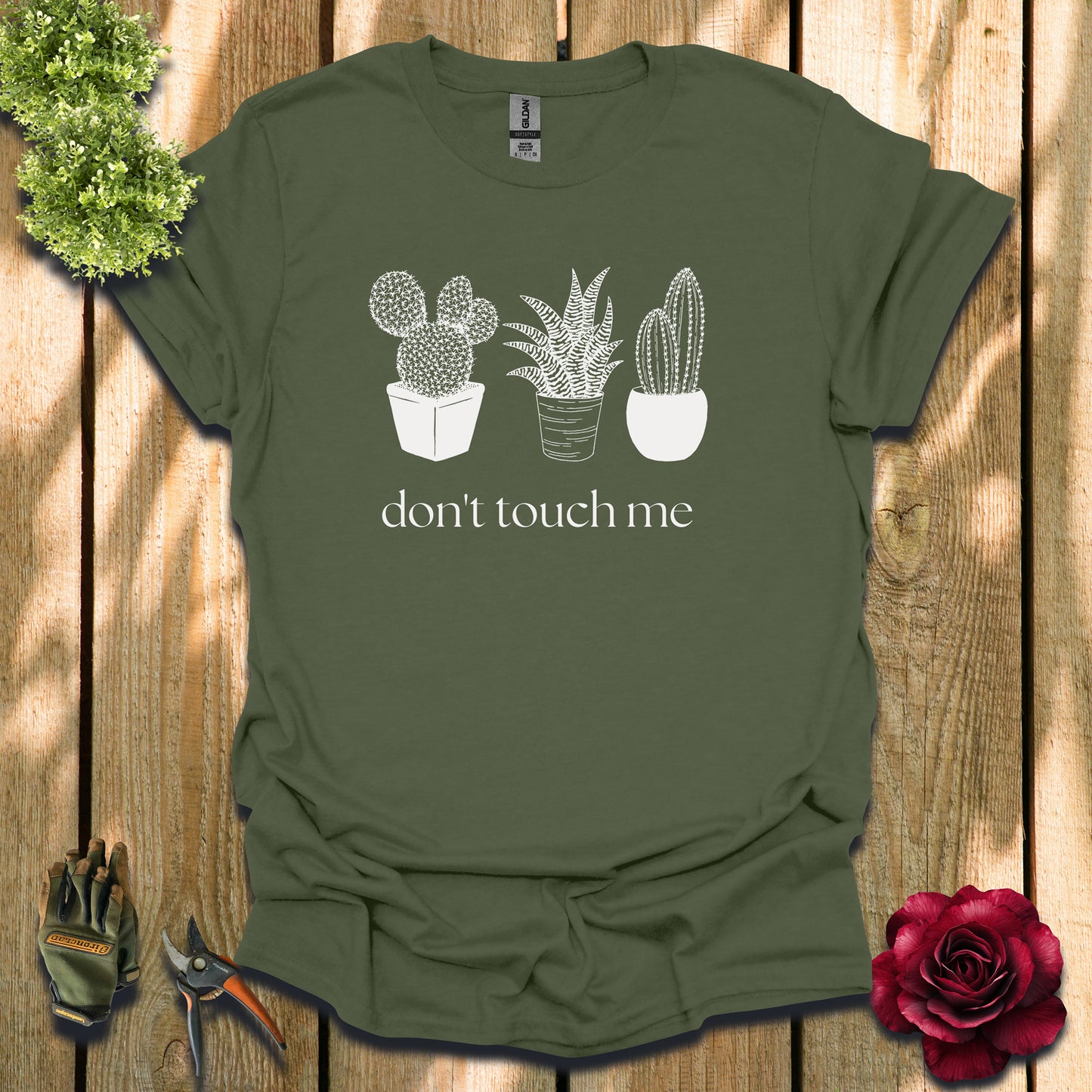 T-Shirt mit Aufdruck „Don't Touch Me“